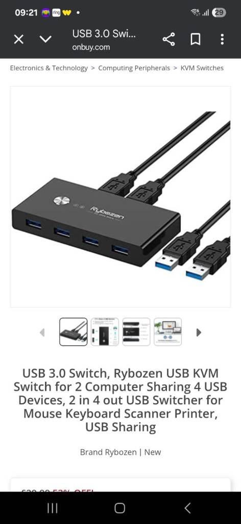2 in 4 Out USB3. 0 Sharing Switch Box