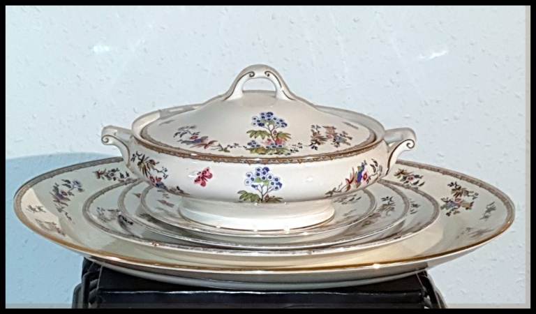 Vintage Grafton Ware China including Lidded Tureen and Large Platter