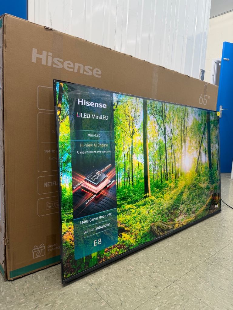 NEW 2026 Hisense 65 Inch ULED Mini-LED 144Hz 4K Smart TV – 65E8QTUK – Dolby Vision IQ