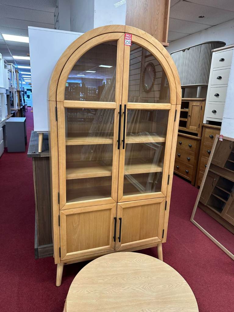 Collins Arched 4 Door Display Cabinet - Oak