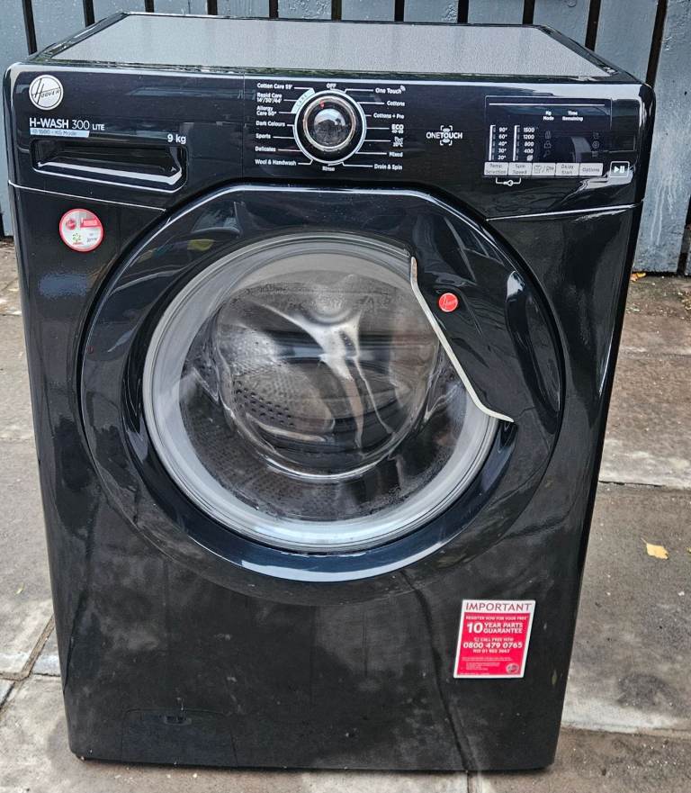 9kg Hoover Black washing machine 