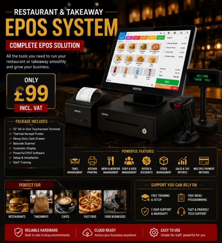 COMPLETE EPOS SYSTEM FOR RESTAURANTS & TAKEAWAYS