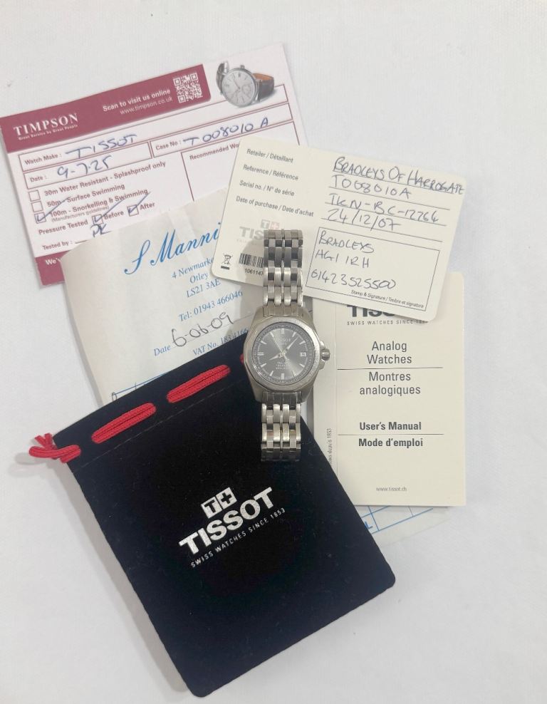 Genuine Tissot PRC100 titanium ladies’ 28mm Swiss watch; T008010A