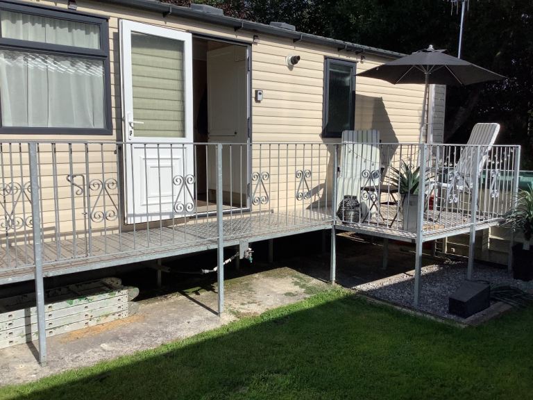 Swift burgundy sited static caravan