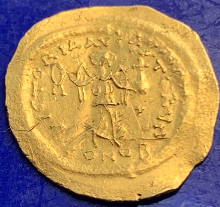22ct Gold Byzantine Coin Constantinople Roman Gold Coin Justin II Gold Tremissis. 565-578AD.