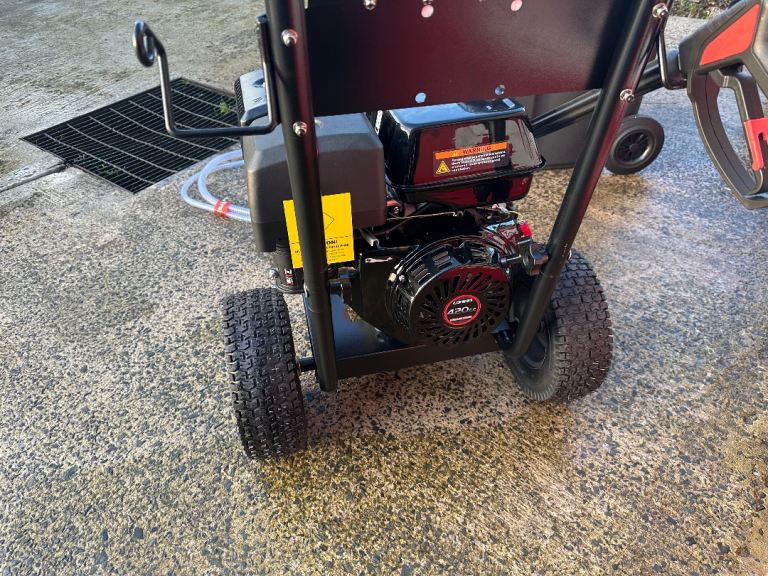 Petrol pressure washer and wheelie bin bowser 