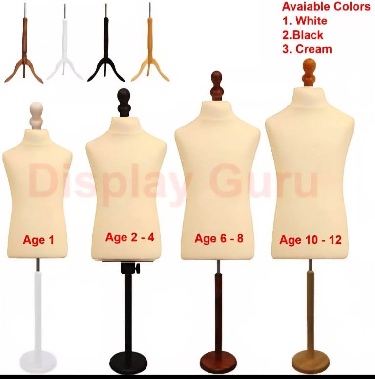 Child age 1 to 12 years Dessmakers Tailors dummy Mannequin with choice of stand