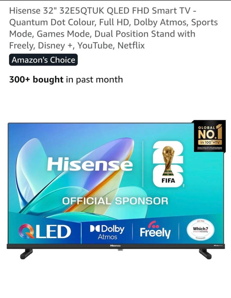 Brand New QLED 32 Inch TV with FREELY