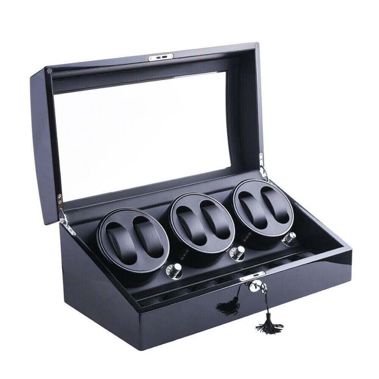 Automatic Watch Winder 6+7 Rotation Luxury Display 6+7 Box Storage Case 