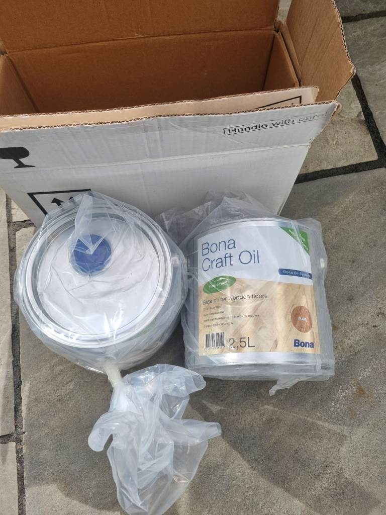 2 x Bona Craft Oil Pure 2.5L – Unopened Tins – Wood Floor Treatment