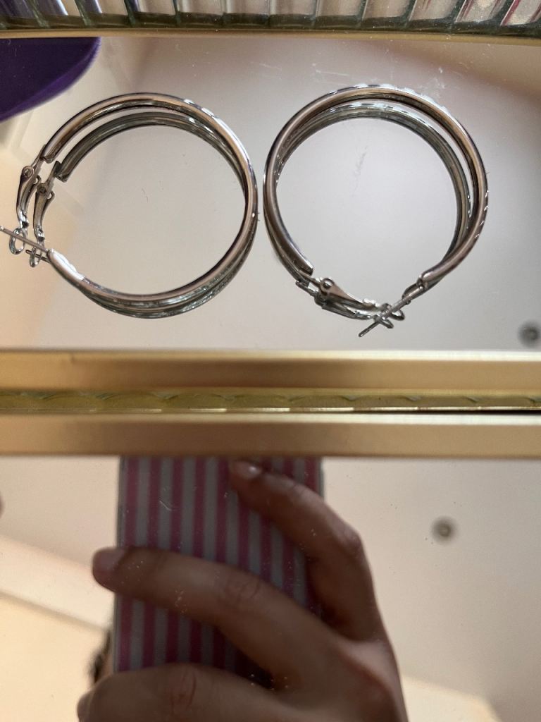 Silver Hoop Earrings – Good Condition