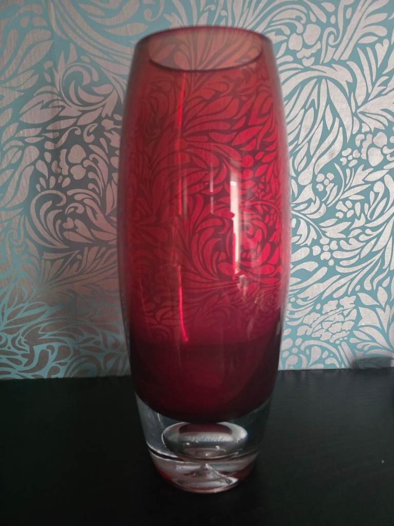 Cranberry colour vase 