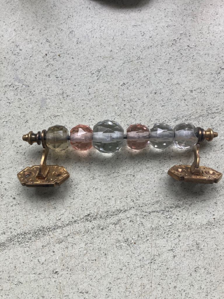 Anthropologie brass vintage look crystal door handle