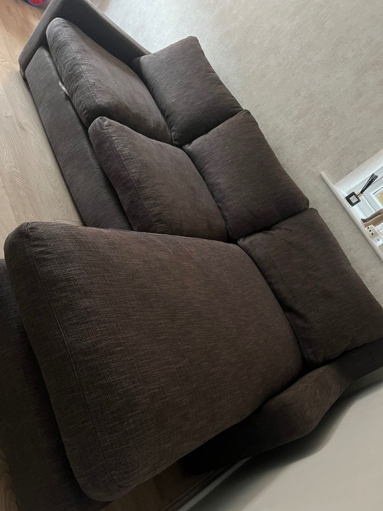 Brown L shape sofa