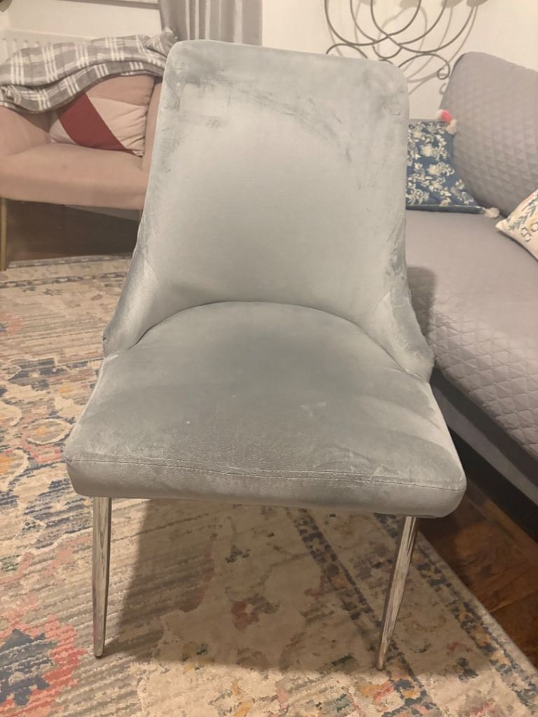 Dunlem 6 chairs grey velvet