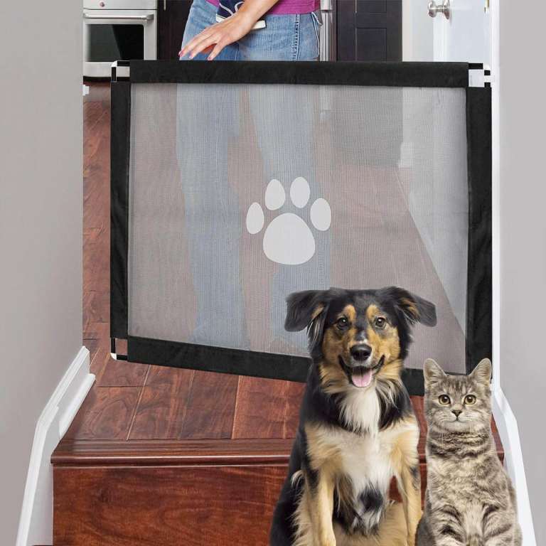BNIB - Dog Safety Gate 80cm x 100 cm, Black Mesh