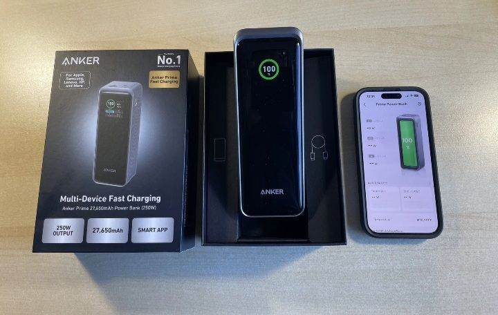 Anker Prime 27,650mAh Power Bank (250W), 3-Port Portable Charger, ** Smart App