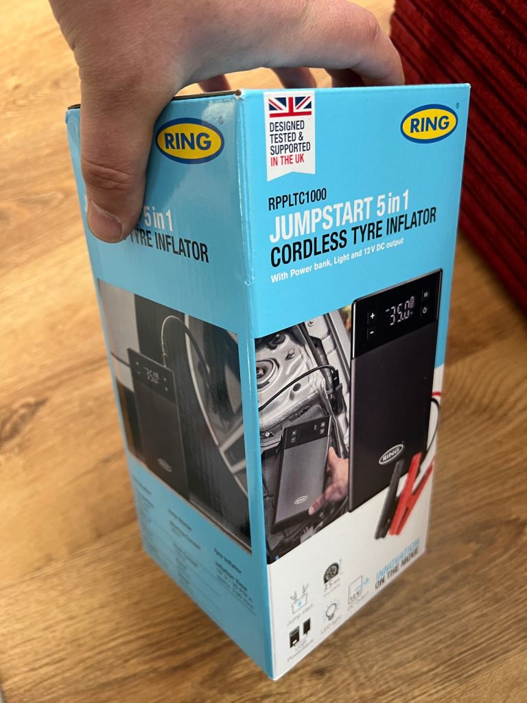 RING Jumpstart 5 in 1 Cordless Tyre Inflator&jump starter Brand NEW