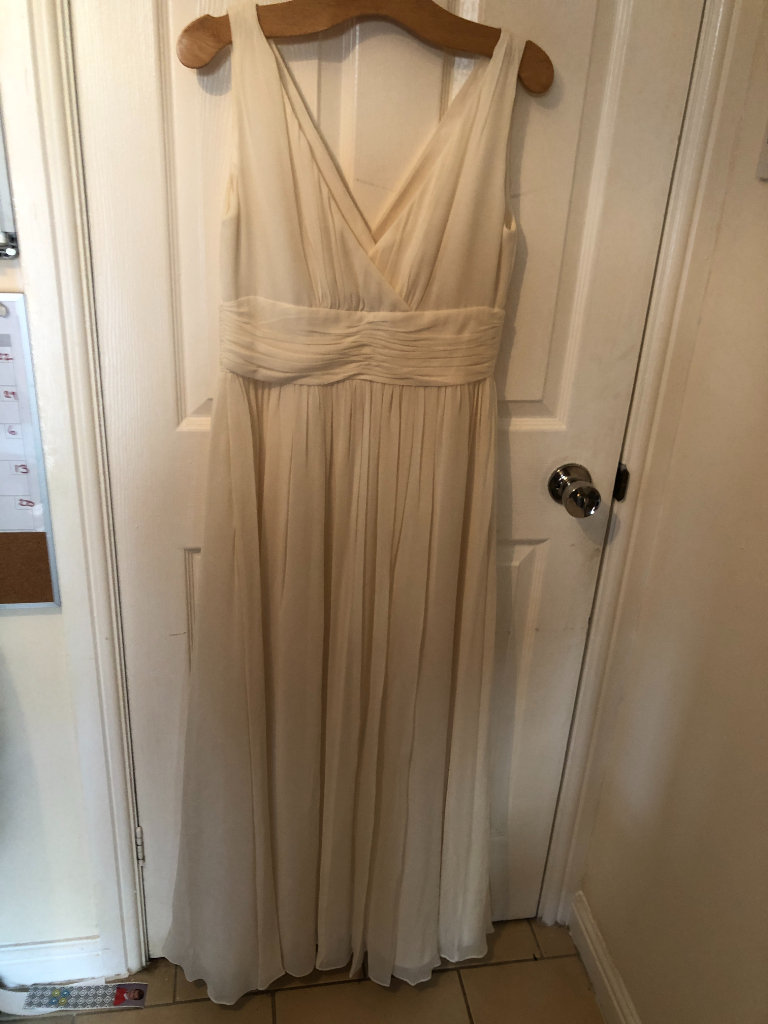Laura Ashley ivory occasion wedding bridesmaid long dress size 12