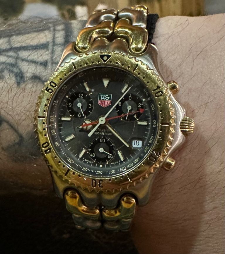 TAG Heuer Professional Gold Plated & Stainless Steel case with Grey dial