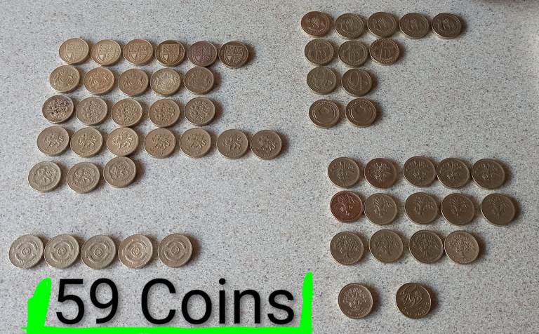 59 X Circulated Old £1 Coins