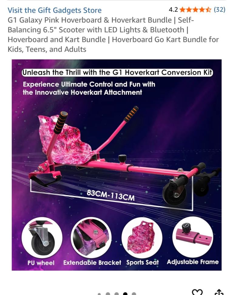 Gift Gadgets G1 Pink Hoverkart - NEW in box