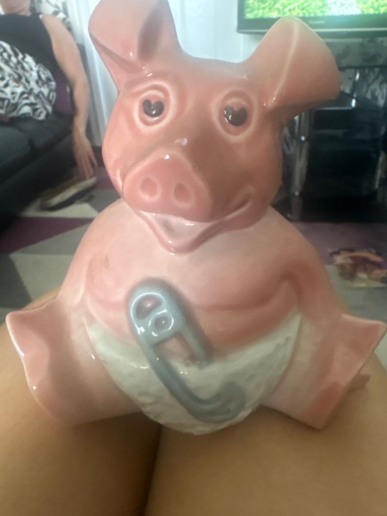 Cute Ceramic Piggy Bank with Nappy Design