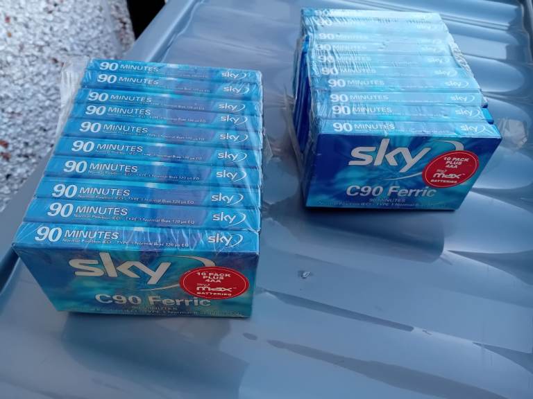  2 x 10 paxks sealed New Sky C90 Ferric Cassette Tapes - 10 Pack, 90 Minutes Each