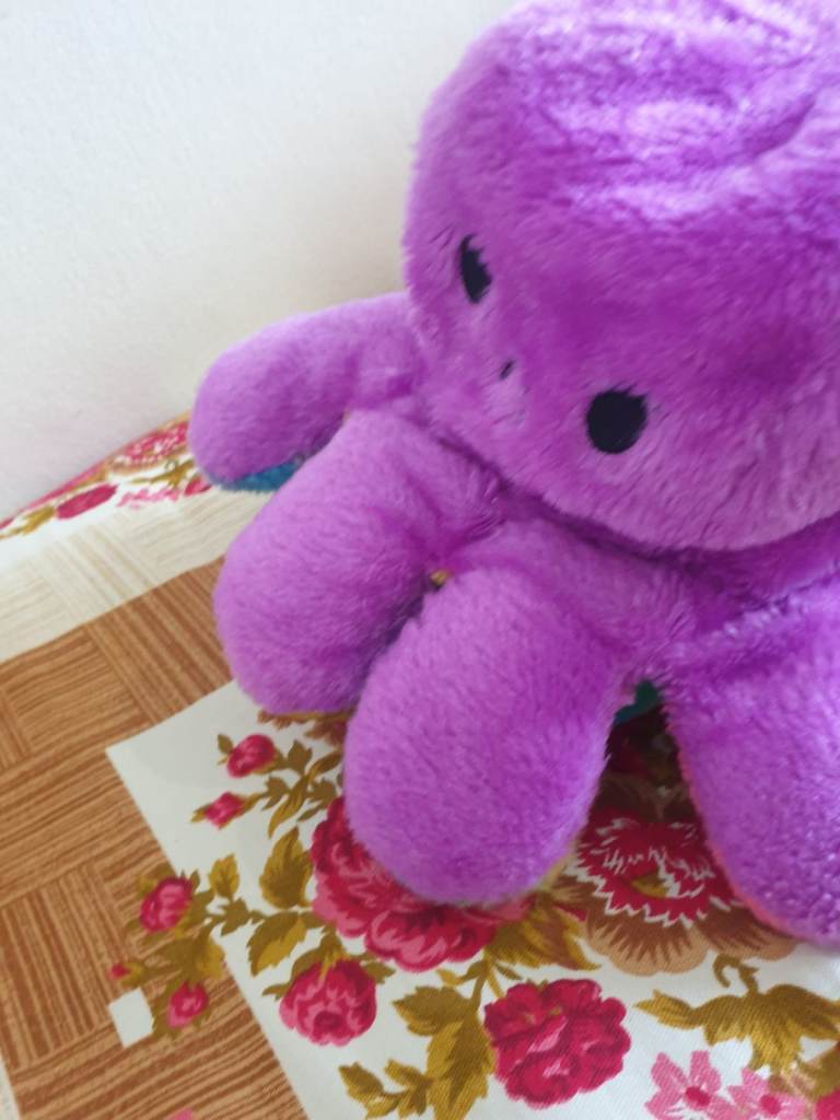 Reversible Purple and Blue Octopus Plush Toy – Good Condition