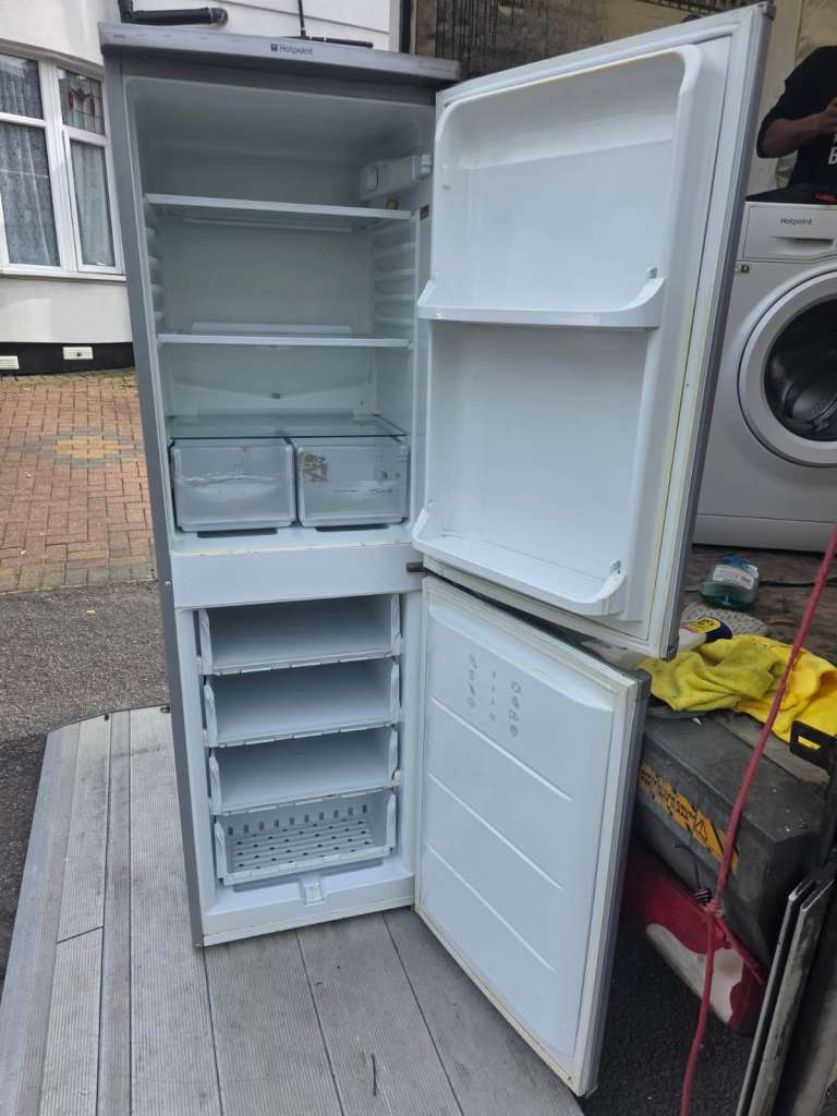 Grey Tall Fridge Freezer Excellent Condition Fully Working Used Looks Like New
