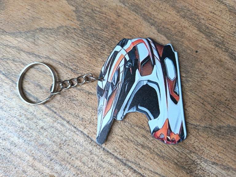Motorbike helmet keyring