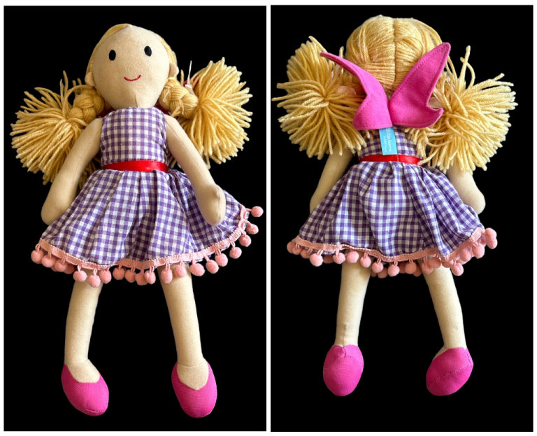 Little Home at John Lewis Fabric Rag Doll Handmade Doll 15” Height 
