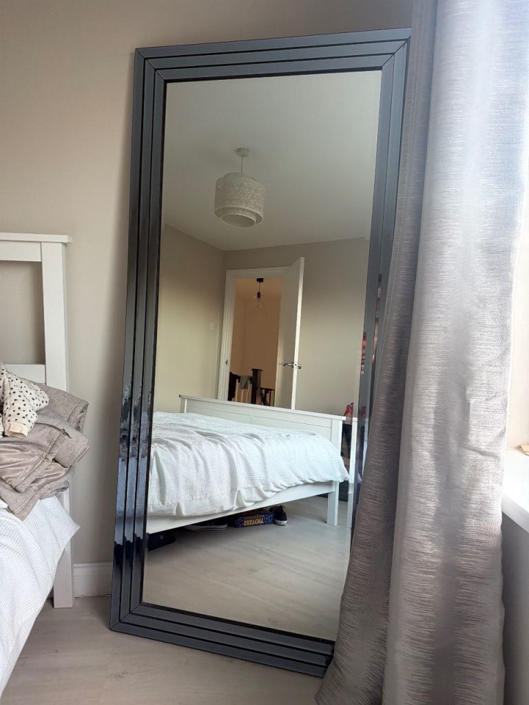 Large Silver Framed Full-Length Mirror – As Good As New