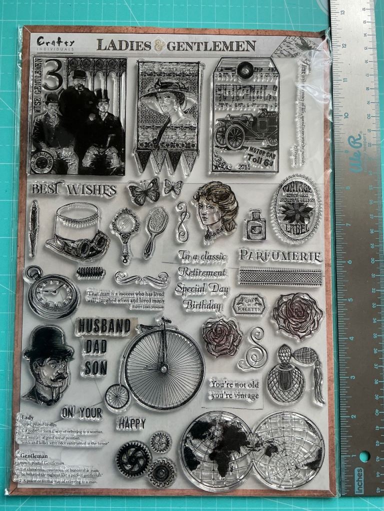 Crafty Individuals Unused Ladies & Gentlemen Vintage Inspired Clear Stamp Set