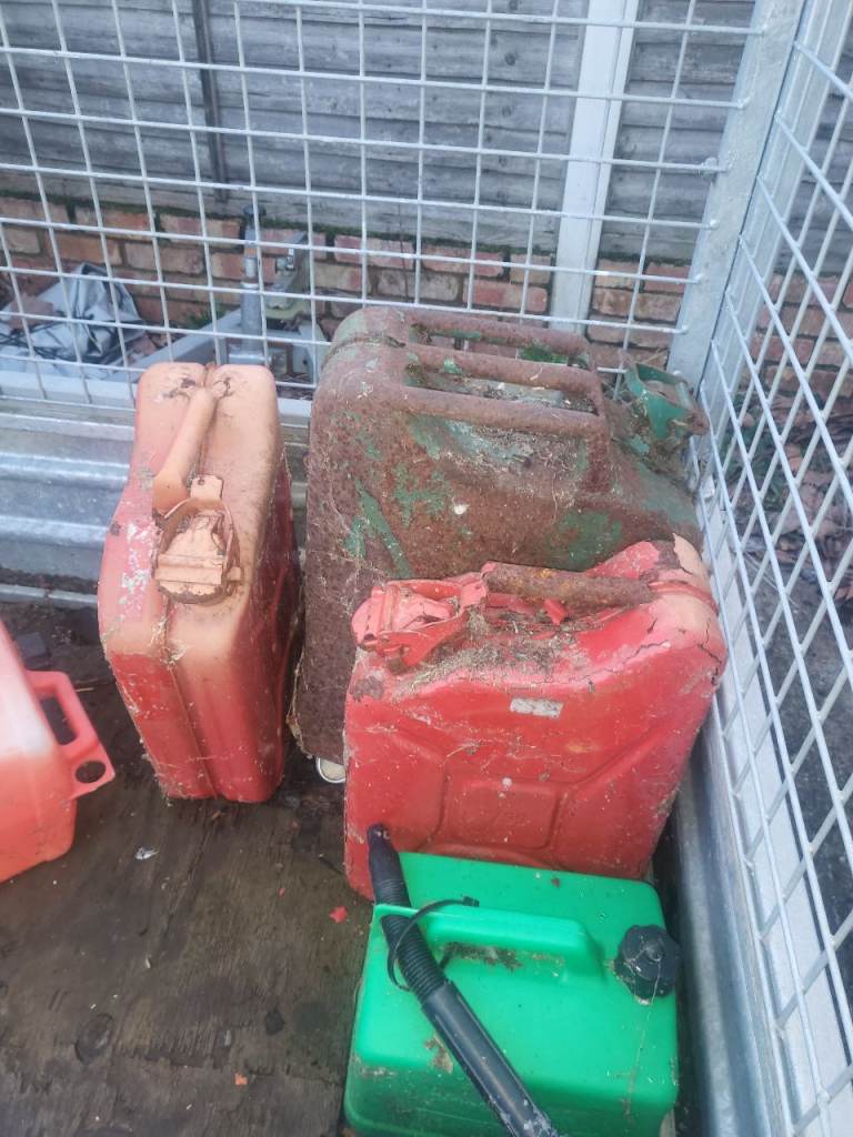 3 x metal fuel cans (aka Gerry cans)
