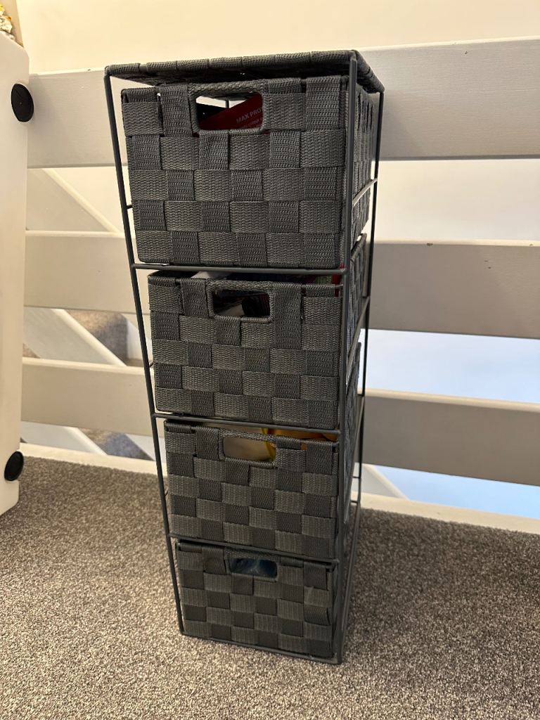 PENDING COLLECTIONCharcoal grey fabric storage drawers