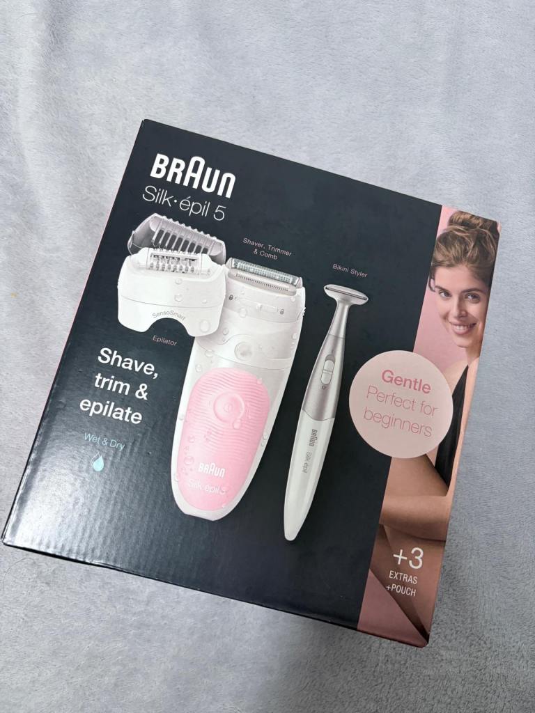 New Braun silk epilator 5, shave trim and epilate 