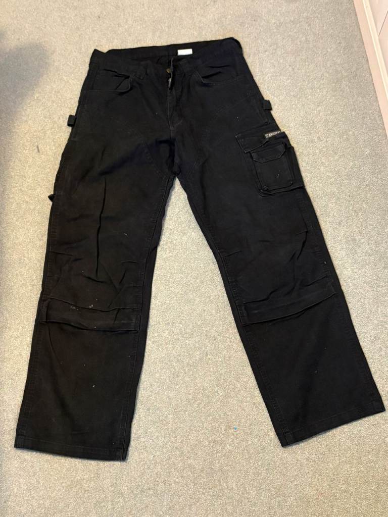 Dakota Workwear, Carpenter Pants, Black Cargo Trousers, Painter Pants, Distressed Utility, Gorpcore