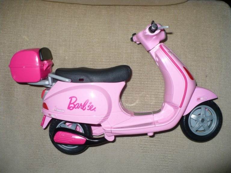 Barbie Vintage Vespa Piaggio Scooter Moped Pink Mattel Toy 2008