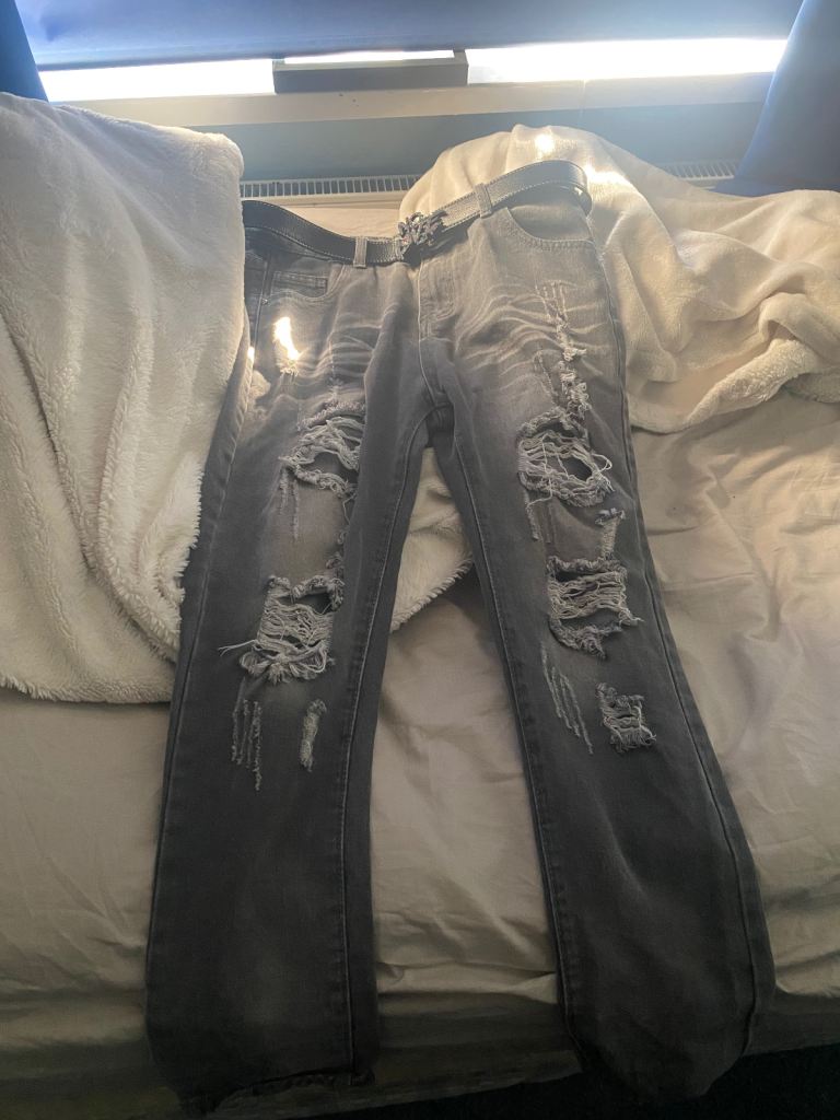 image for ripped jeans with a no love