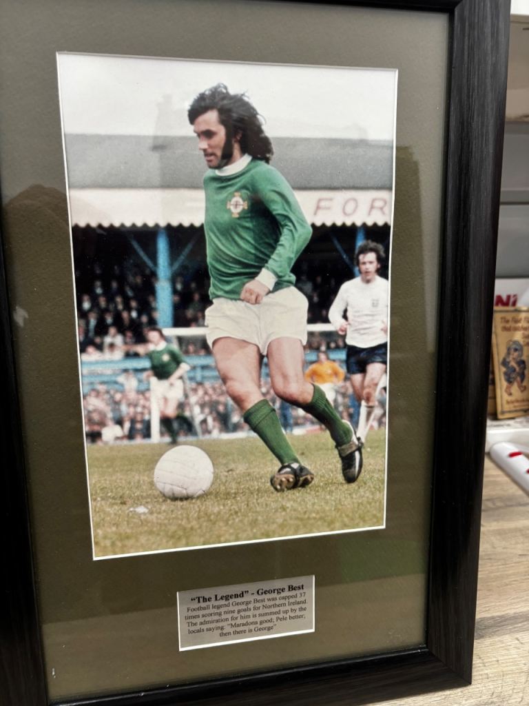 Framed George Best photo 