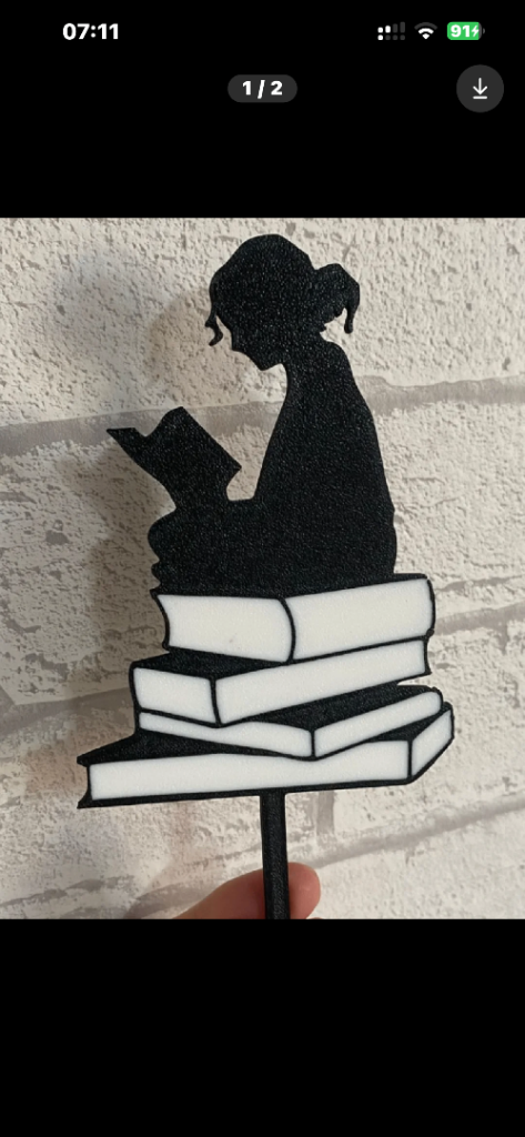 Black Girl Reading Books Cake Topper - New