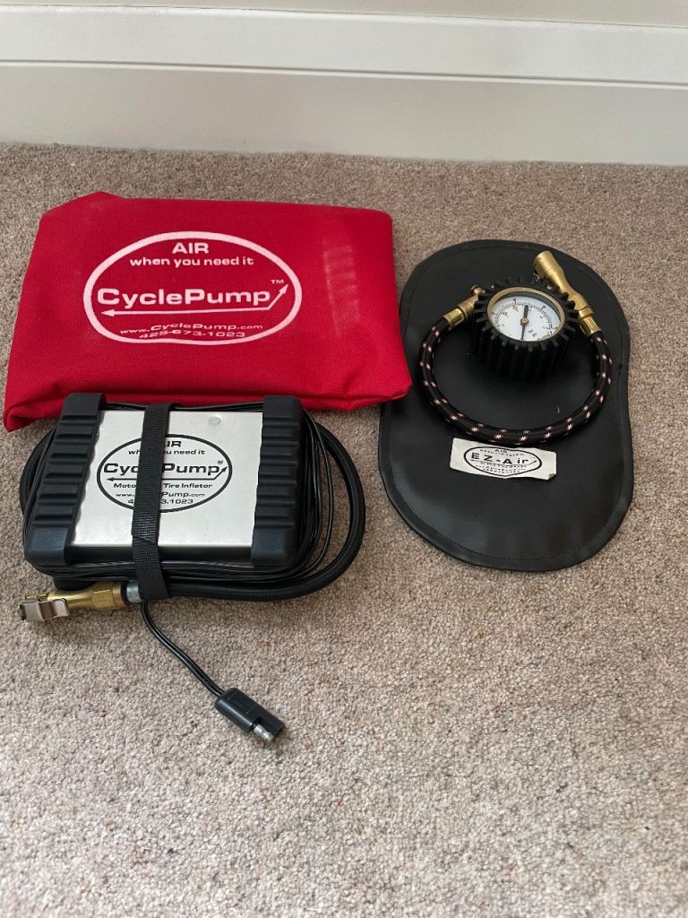 Portable tyre inflator car/motorbike (expedition version) and Ez-Air tyre gauge