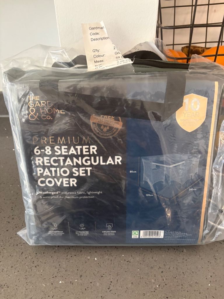 NEW The Garden Home & Co 6-8 Seater Rectangular Patio Set Cover