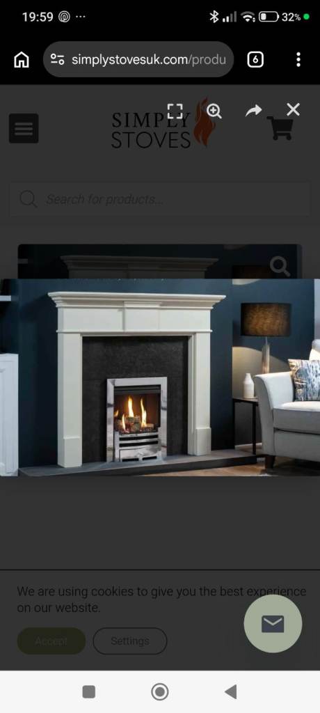 Gazco inset convector with slide control front and fret