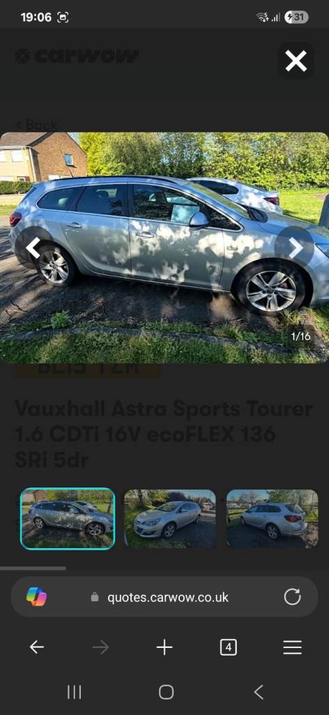 Vauxhall, ASTRA, Estate, 2015, Manual, 1598 (cc), 5 doors