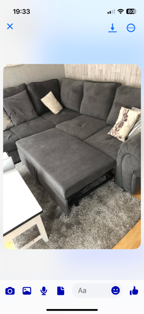 Grey large Nico sofa bed with storage 