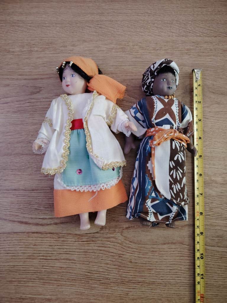 Vintage Porcelain Dolls The World Dolls  National Costume Nigeria Lebanon Bundle