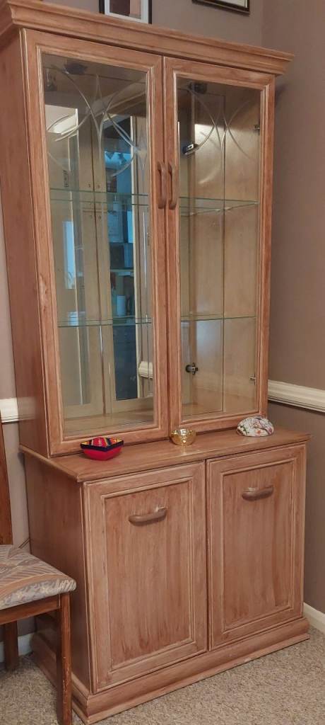Light Oak Display Cabinet