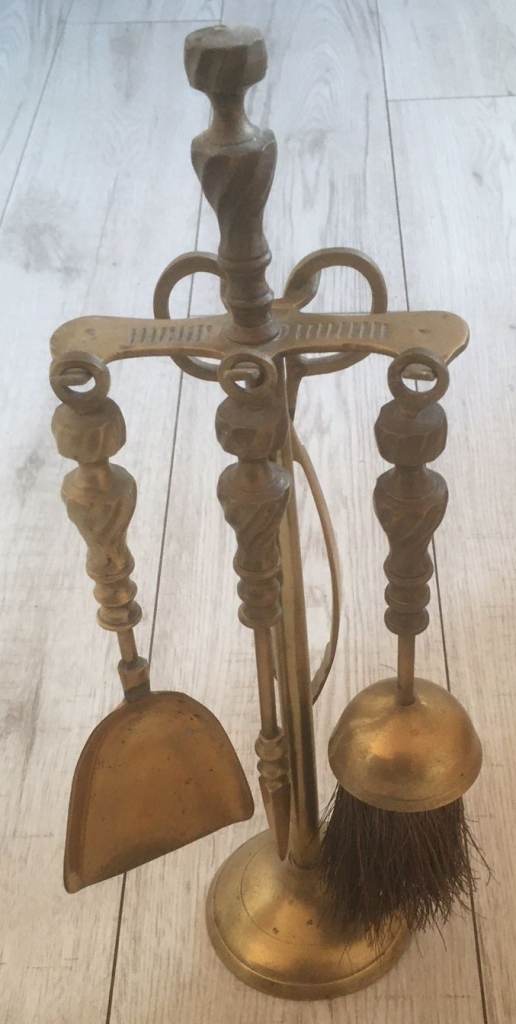 Vintage compact Brass Fireplace Companion Set – Good Condition. Eccles, Manchester